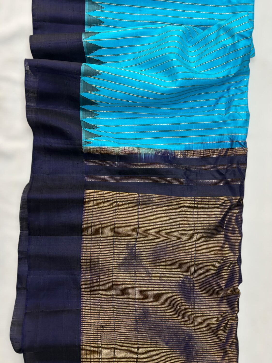 Sky blue handloom pure silk