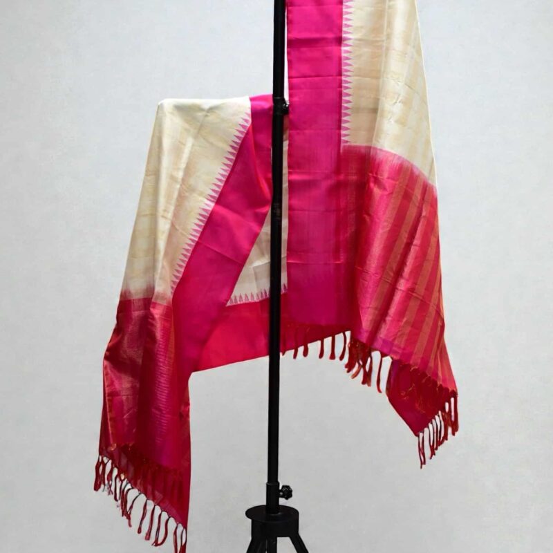 Cream pure gadwal dupatta - view 3