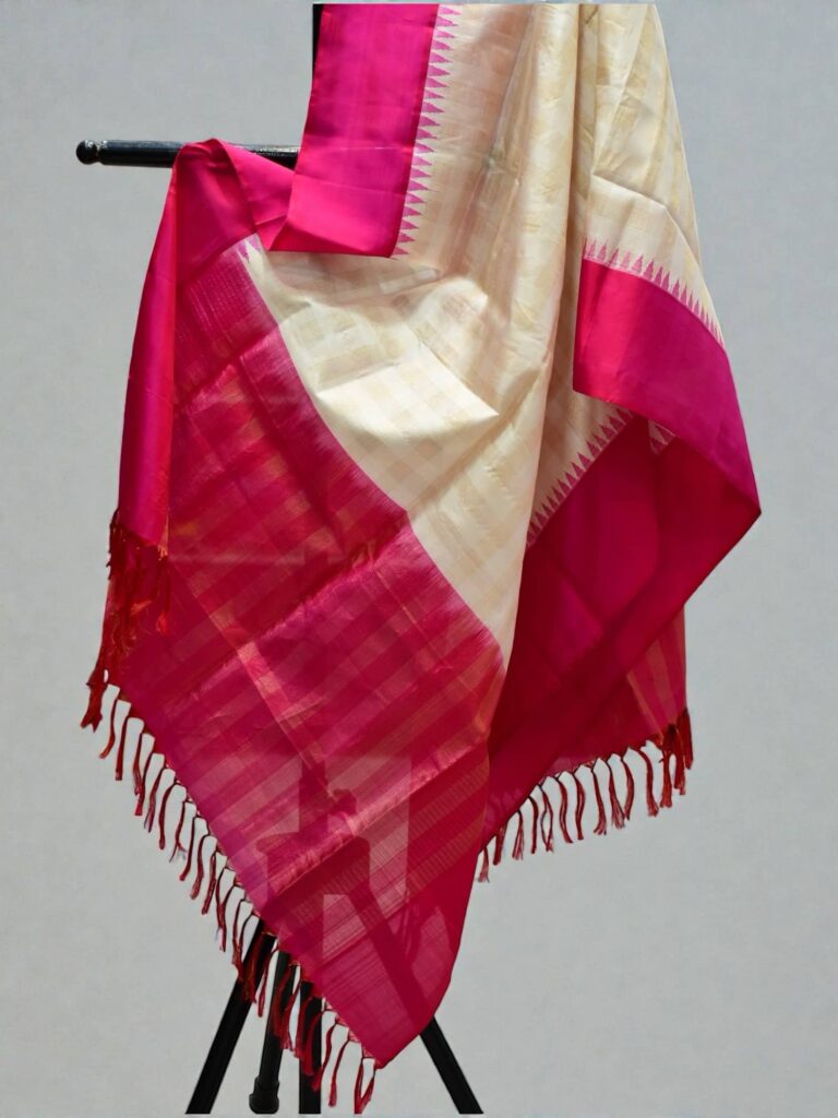 Cream pure gadwal dupatta