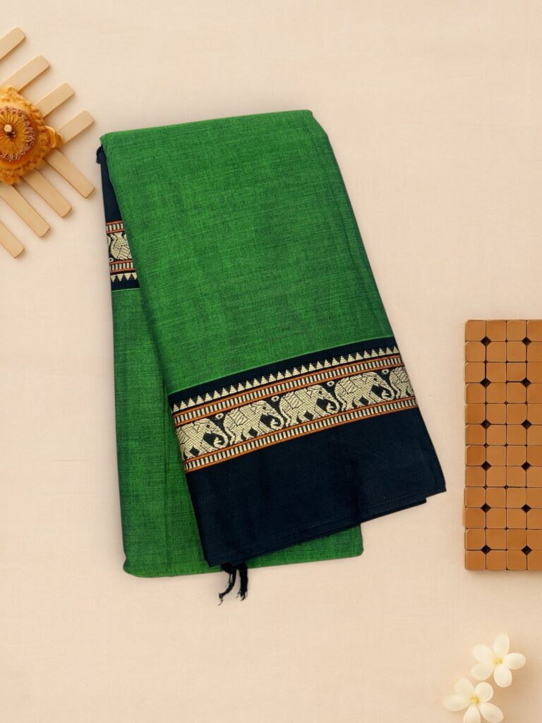 Green mercerised cotton