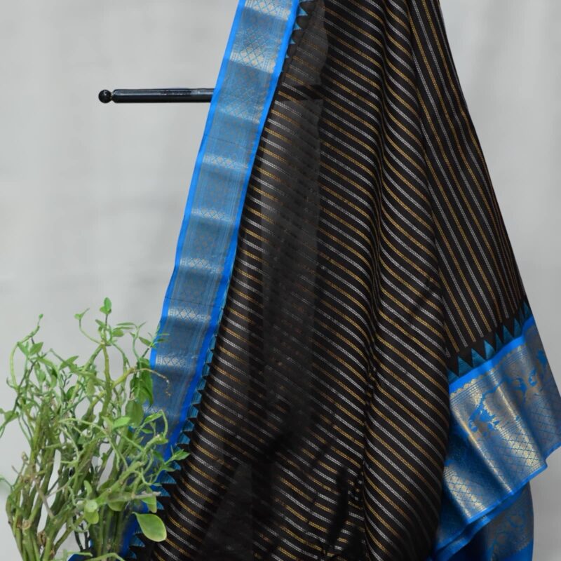 Black Gadwal Silk Saree