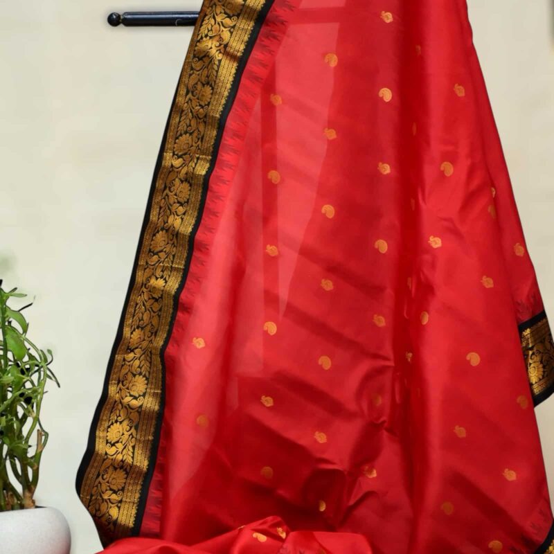 Black-red  vintage pure gadwal - view 4