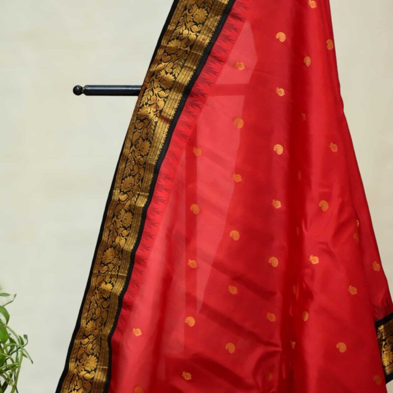 Black-red  vintage pure gadwal - view 5