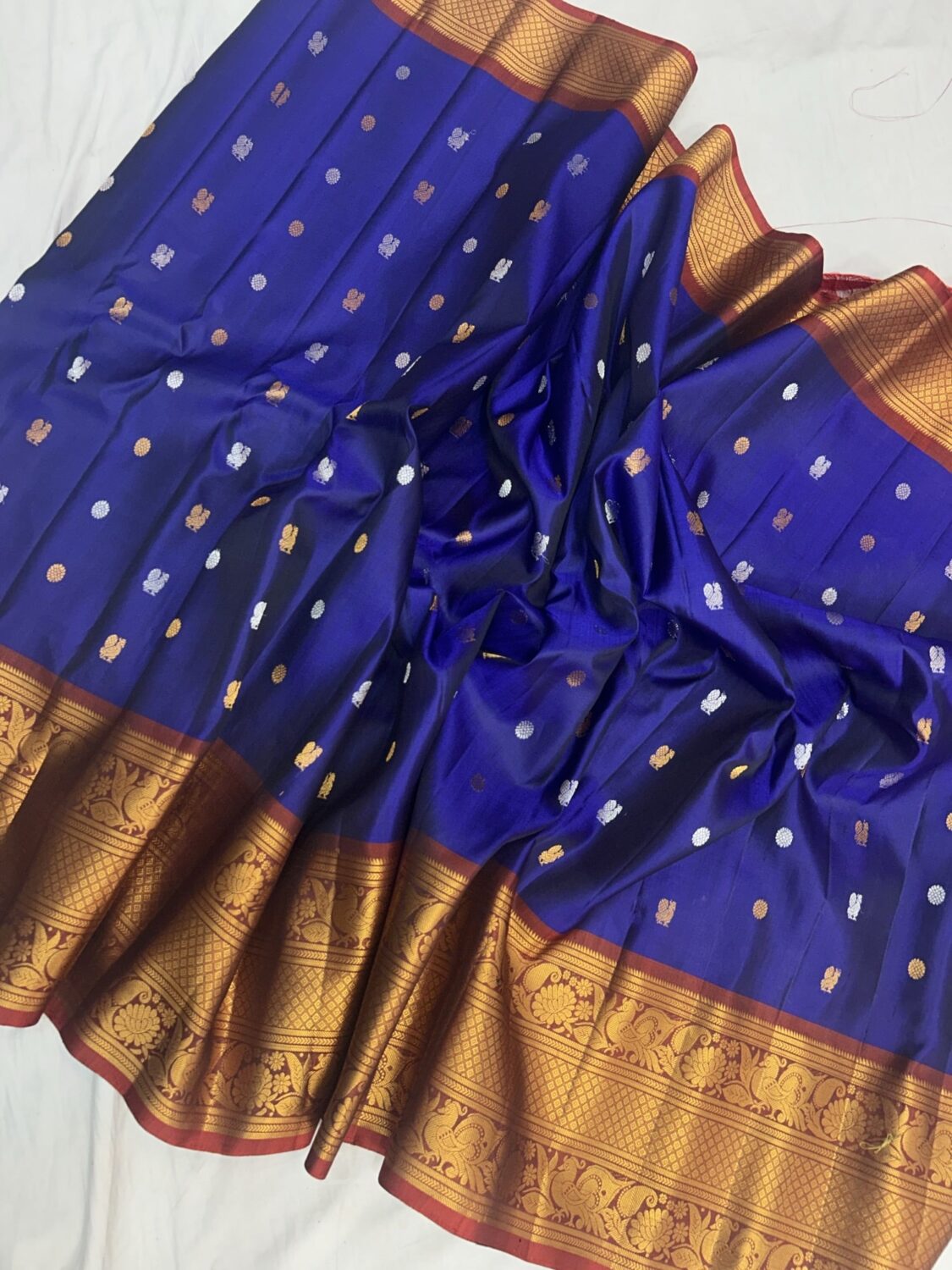 Blue Silk Gadwal Saree