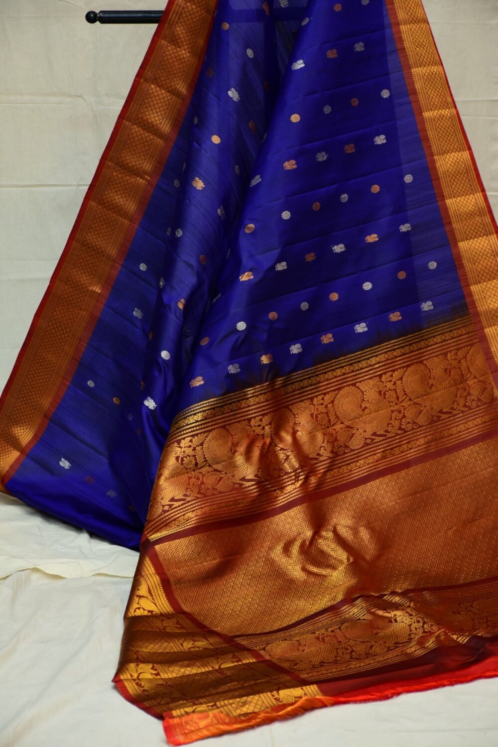 Blue Silk Gadwal Saree