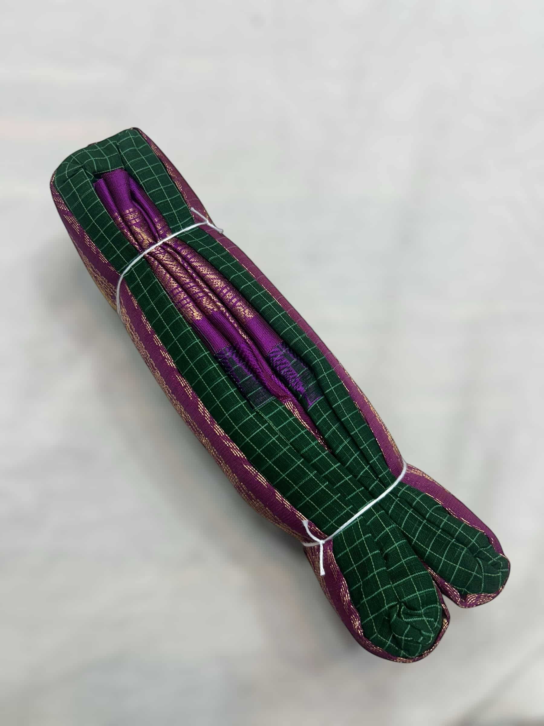 Bottle Green Gadwal Cotton Saree 1 Bottle Green Gadwal Cotton Saree