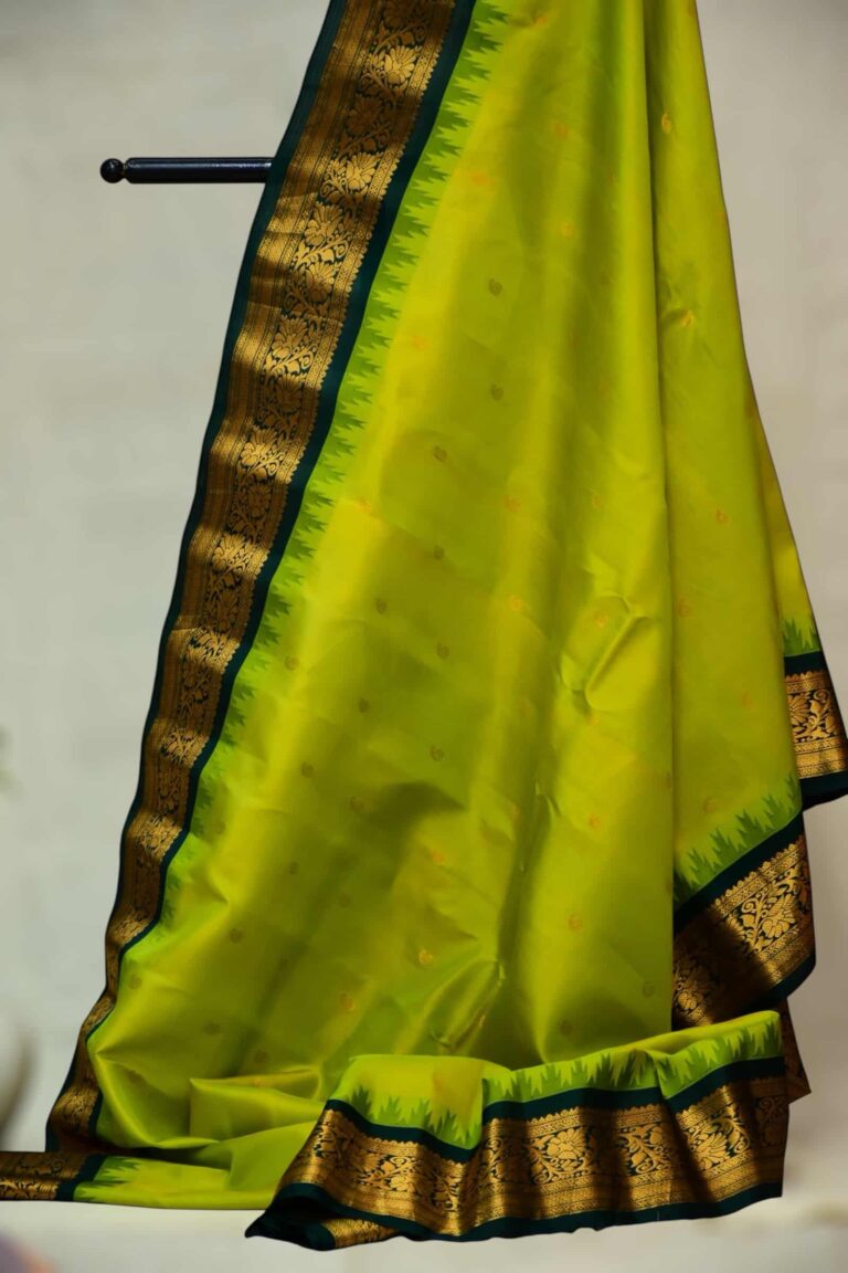 Green vintage gadwal pure silk - view 3