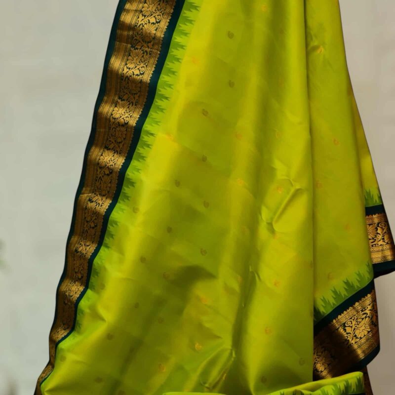 Green vintage gadwal pure silk - view 3