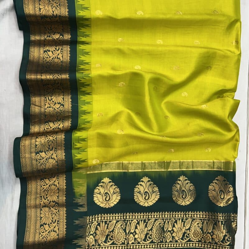 Green vintage gadwal pure silk - view 5