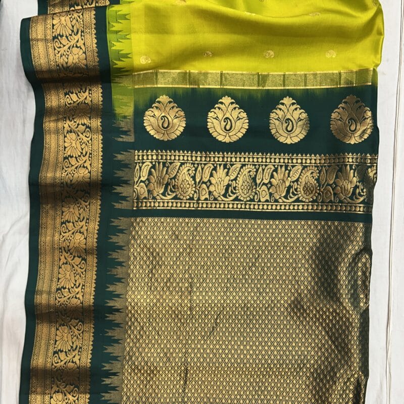 Green vintage gadwal pure silk - view 4