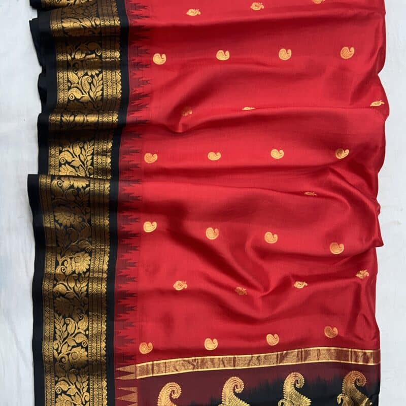 Black-red  vintage pure gadwal - view 3