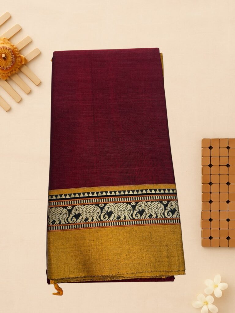 Maroon mercerised pure cotton