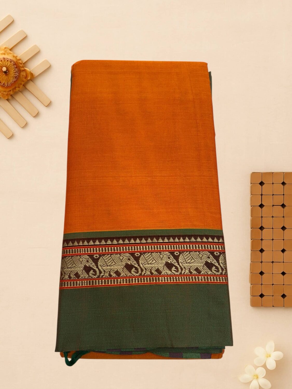 Orange pure mercerised cotton