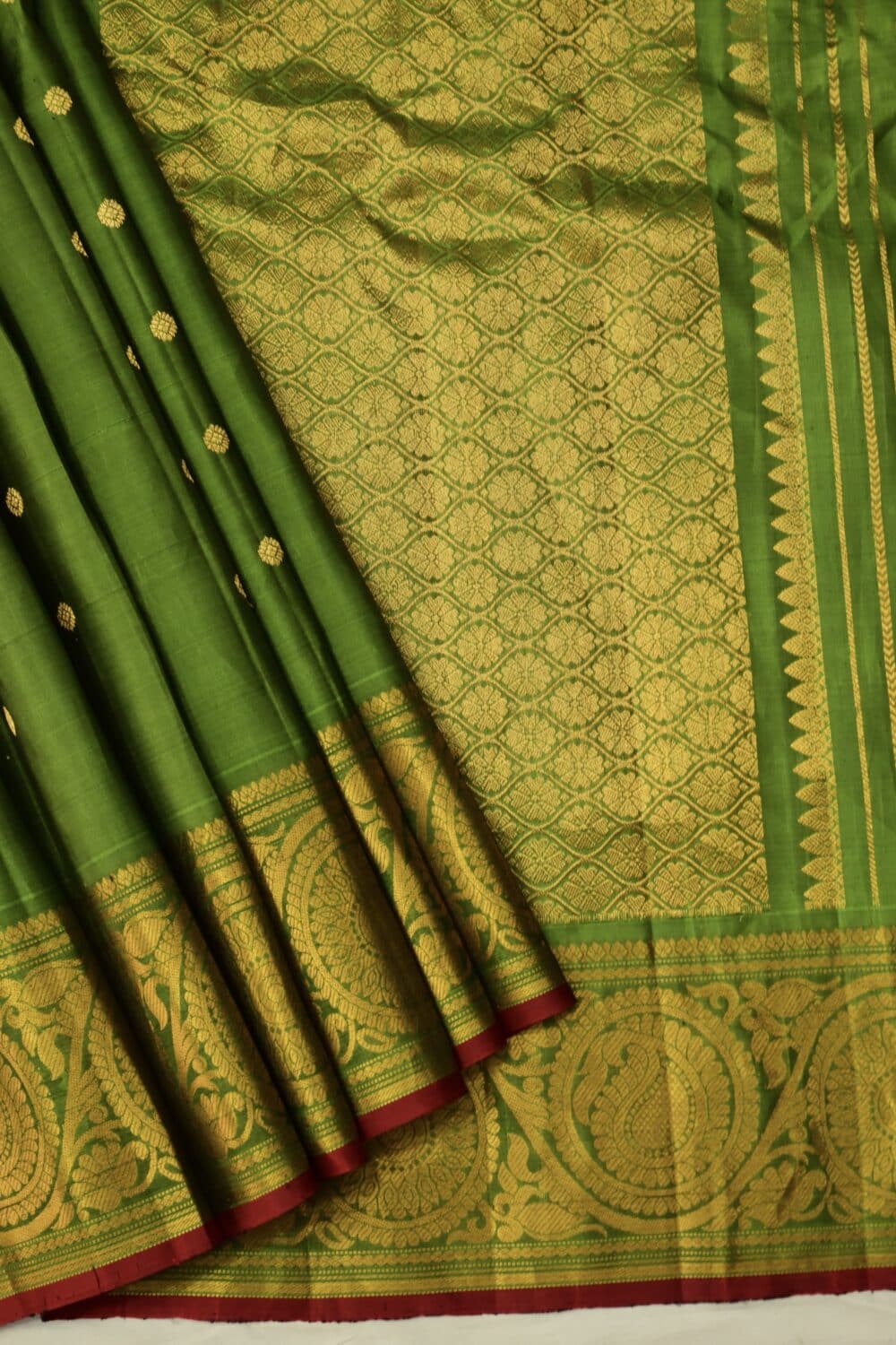 Green Handloom Pure Silk Gadwal Saree