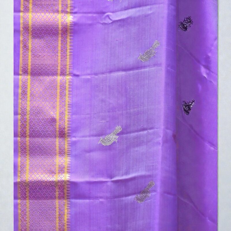 Lavender Pure Silk Handloom Dupatta - view 5