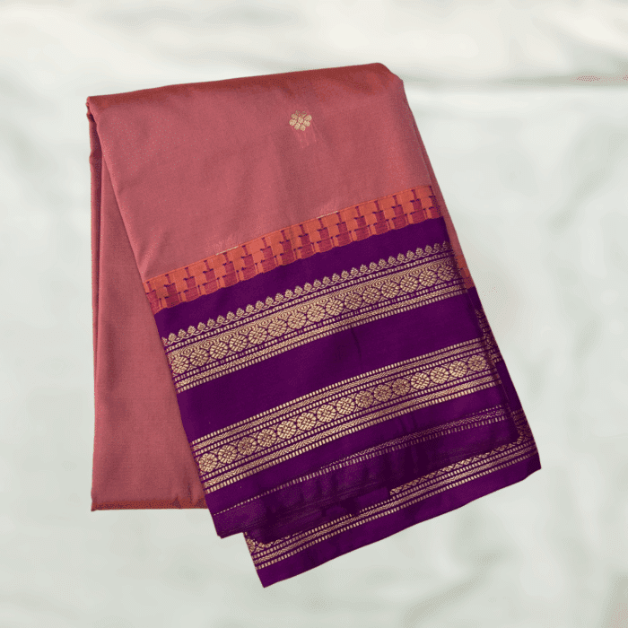Onion Pink Purple Semi Gadwal Saree
