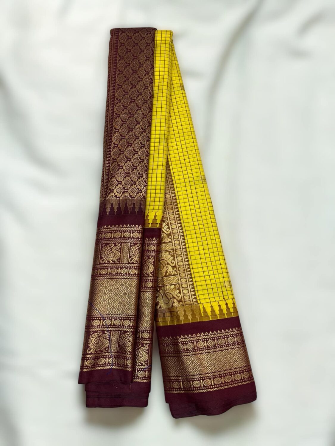 Yellow Premium Semi Gadwal Saree
