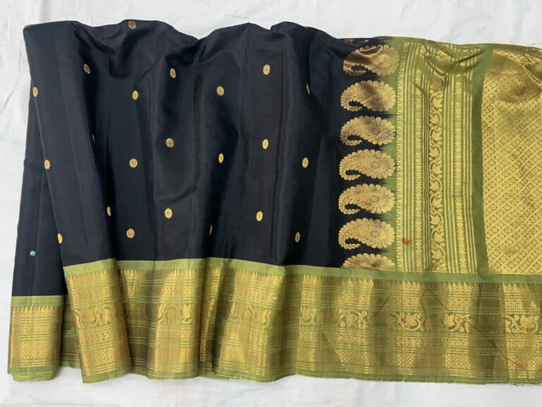 Black Handloom Pure Sico Gadwal