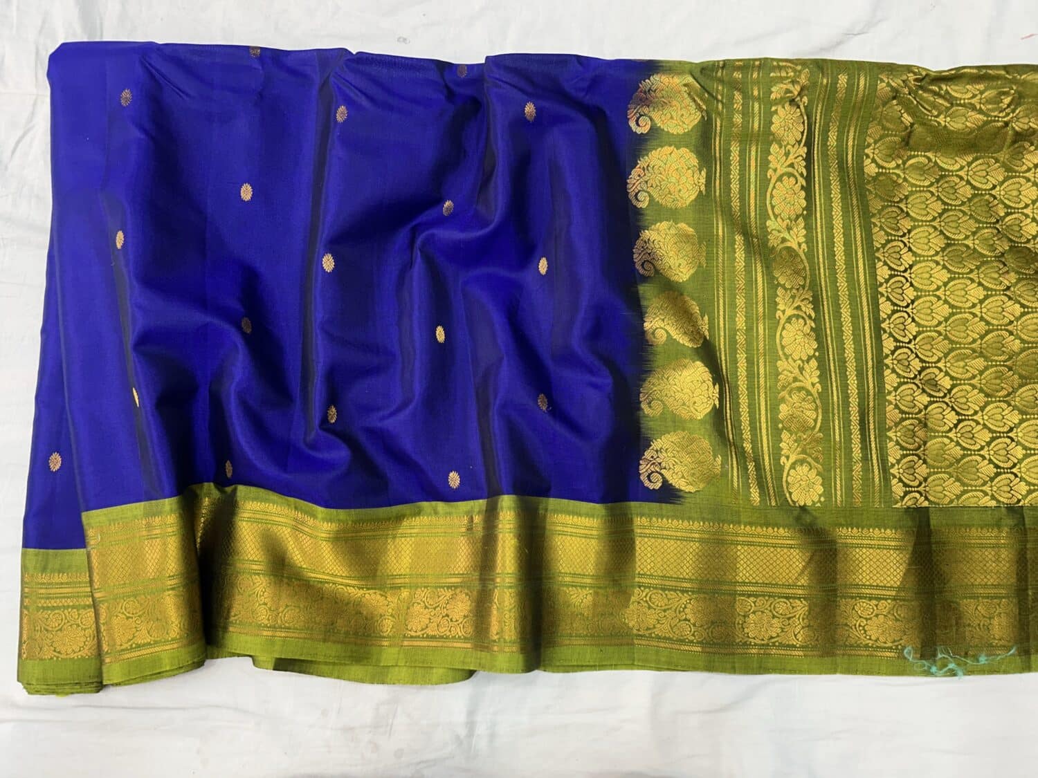 Royal Blue Handloom Pure Sico Gadwal