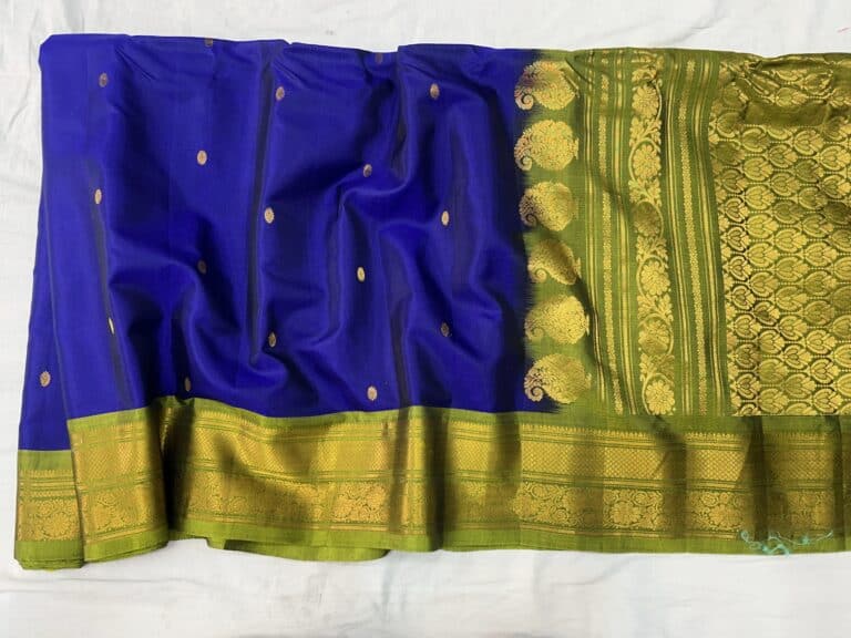 Royal Blue Handloom Pure Sico Gadwal