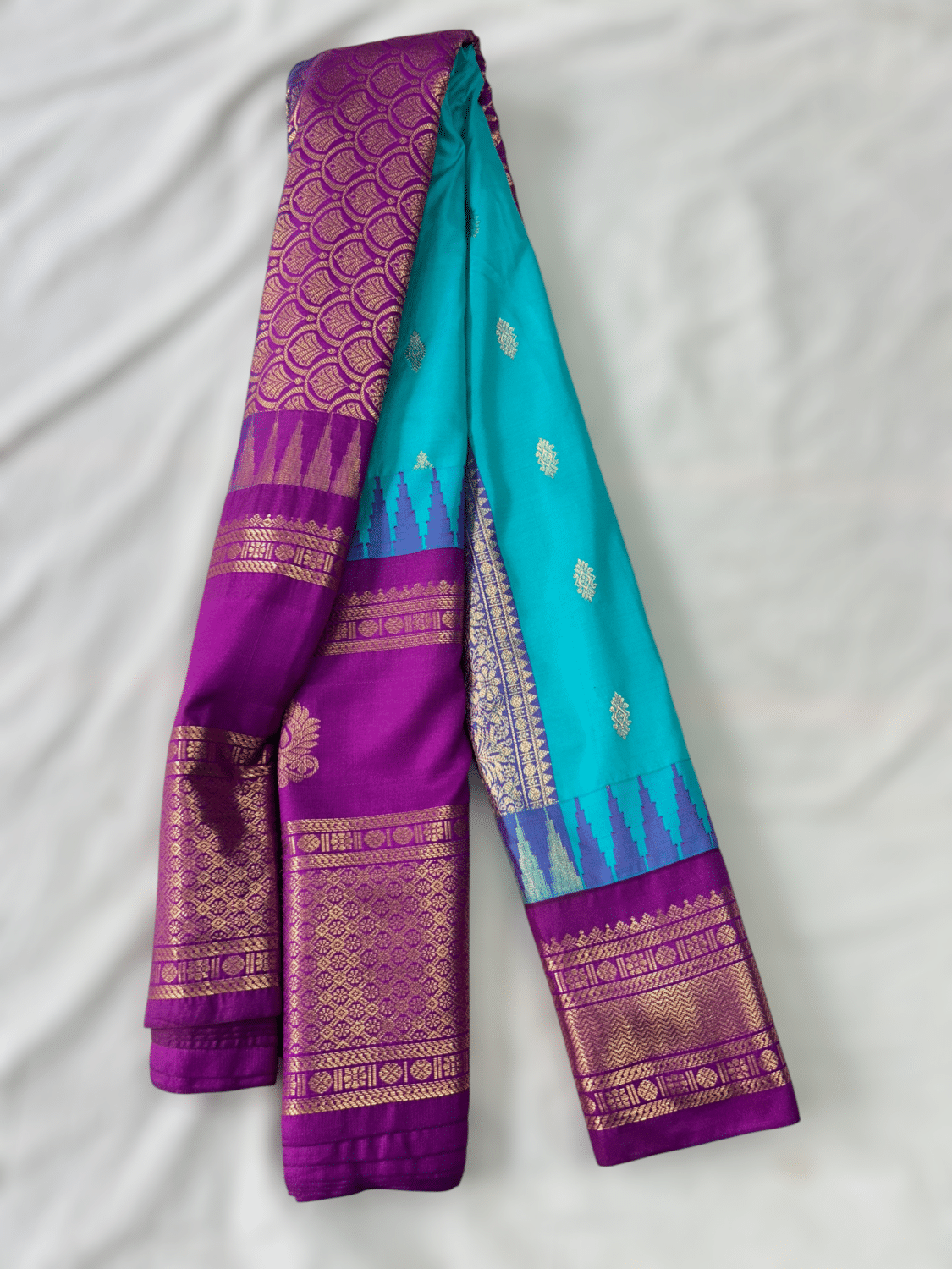 Turquoise Blue Premium Semi Gadwal