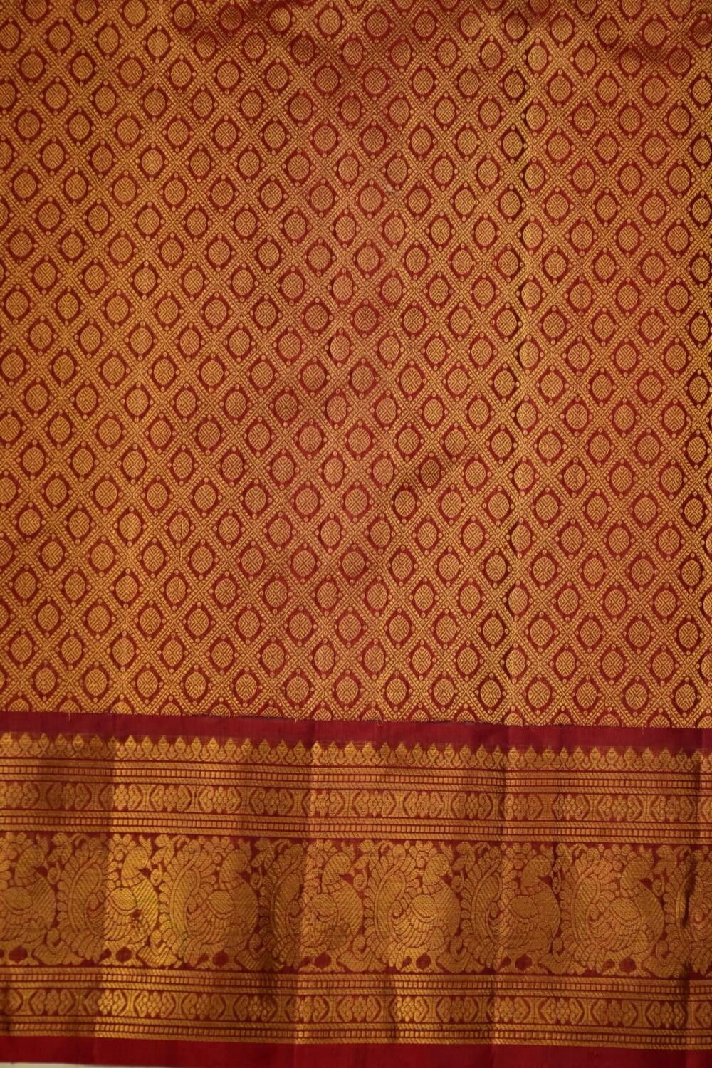 Rose gold mix & Red Pure Sico Gadwal Saree