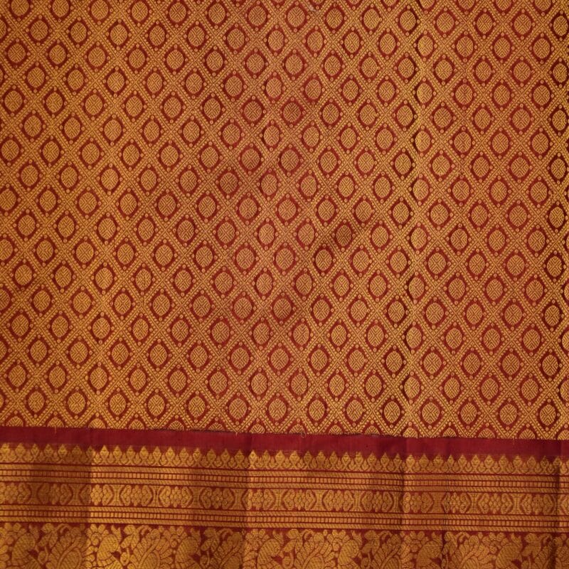 Rose gold mix & Red Pure Sico Gadwal Saree - view 4