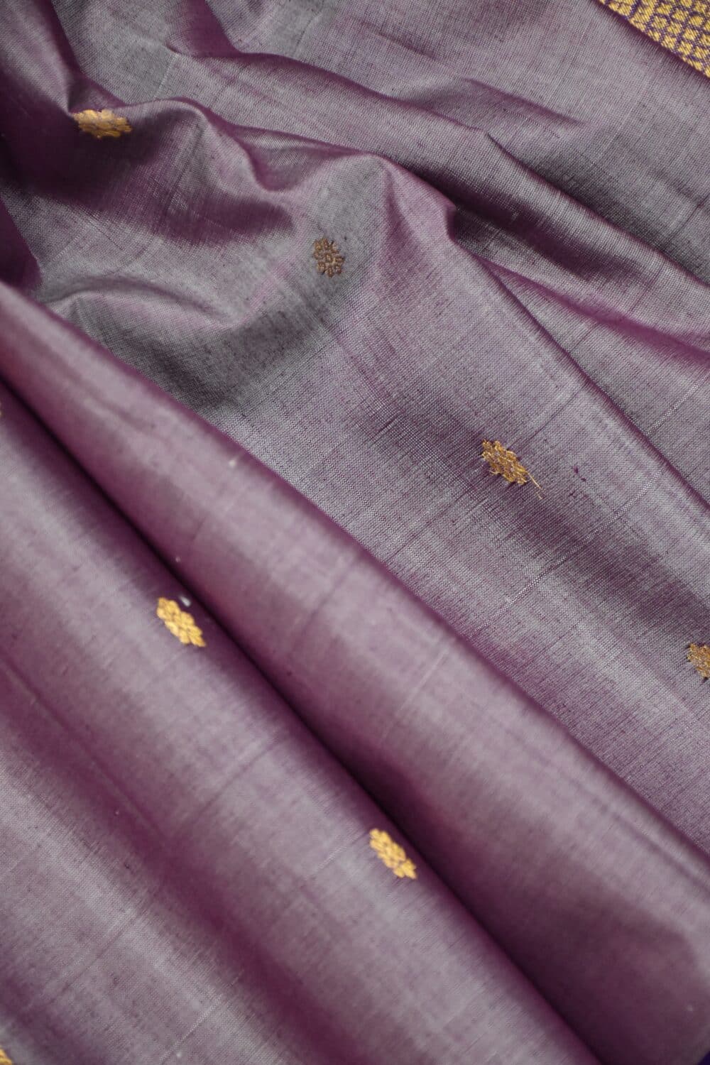 Lavender Grey & Royal Blue Pure Handloom Sico Gadwal Saree