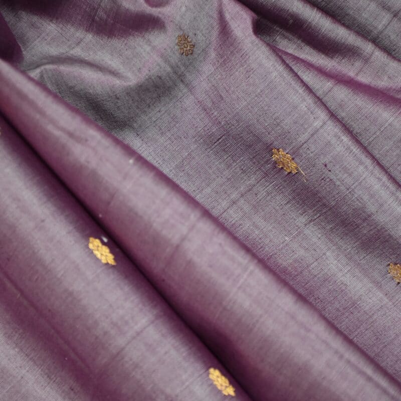 Lavender Grey & Royal Blue Pure Handloom Sico Gadwal Saree - view 6