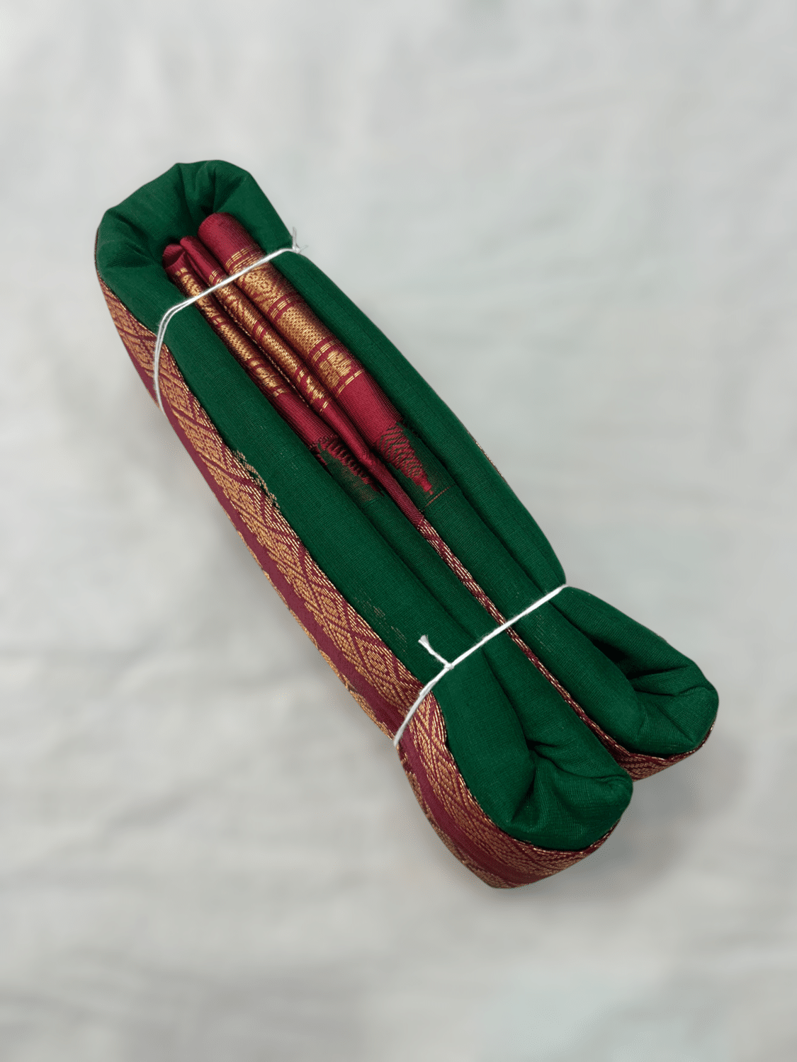Bottle Green Original Cotton Gadwal Saree