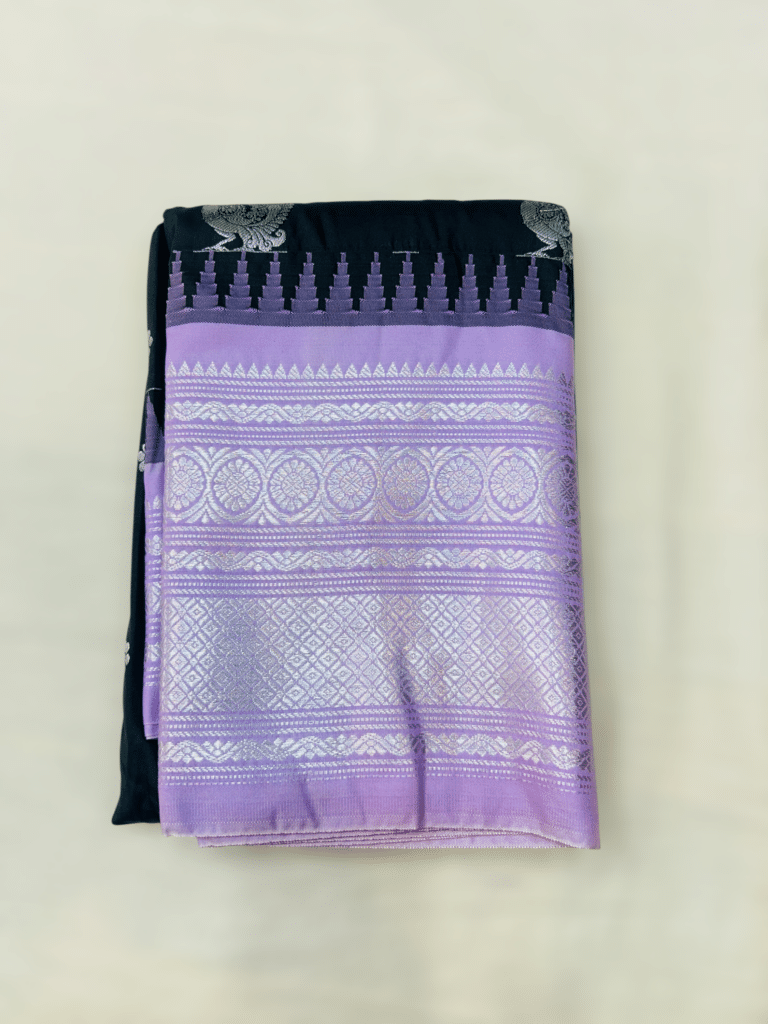 Black Semi Gadwal Saree