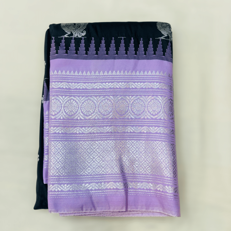 Black Semi Gadwal Saree