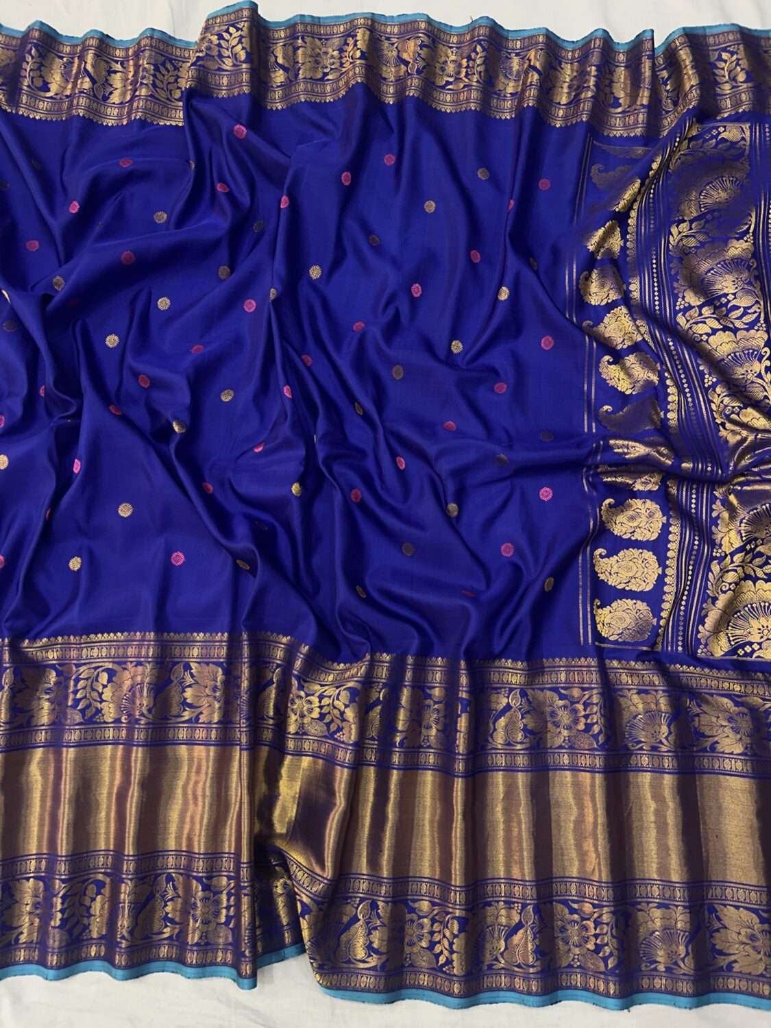 Royal Blue Pure Gadwal Handloom Silk Saree