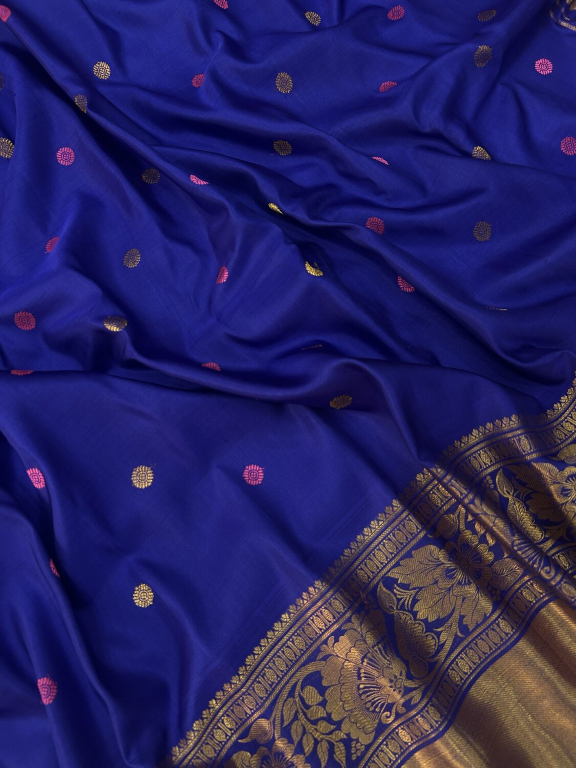 Royal Blue Pure Gadwal Handloom Silk Saree