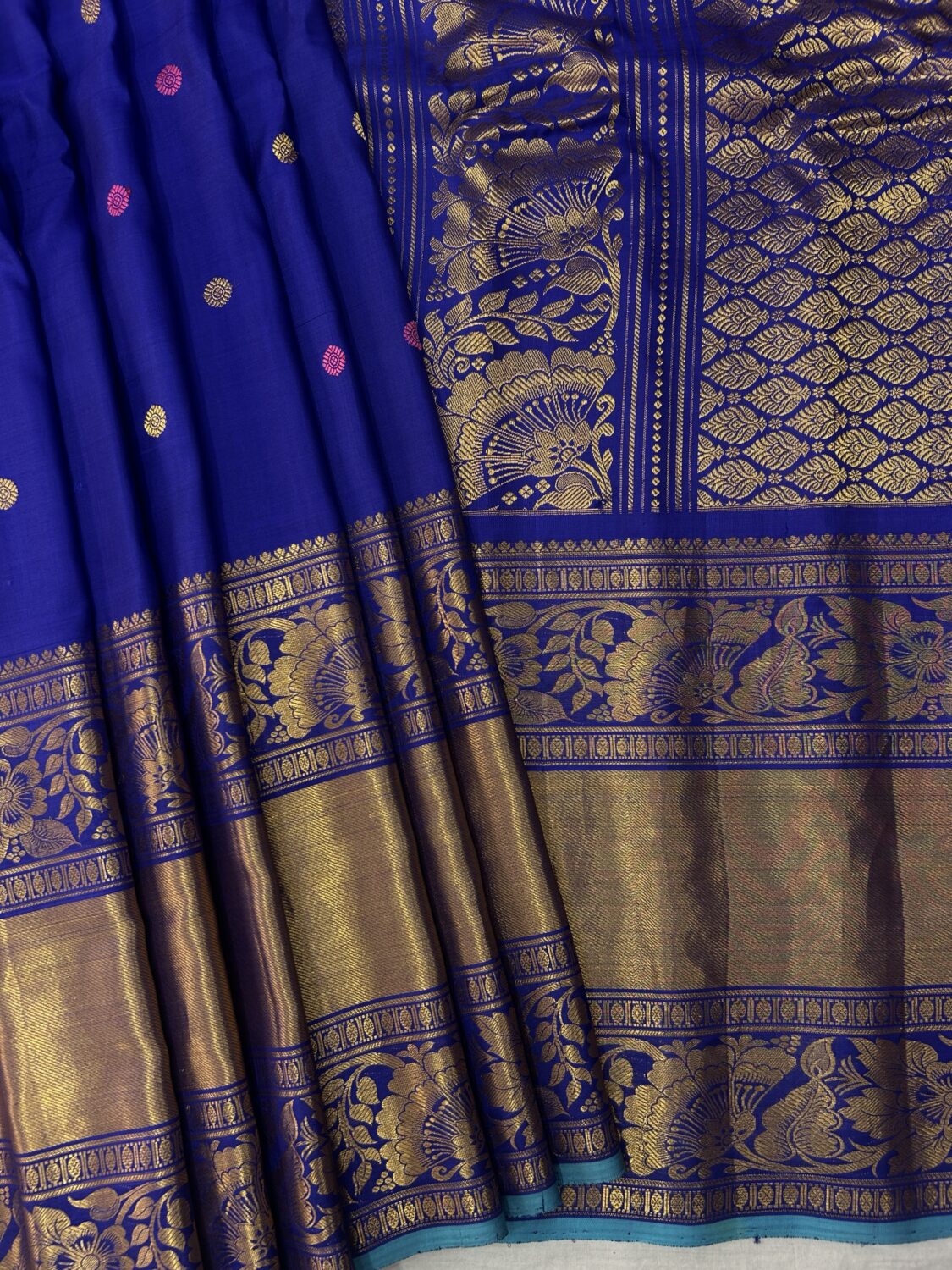 Royal Blue Pure Gadwal Handloom Silk Saree