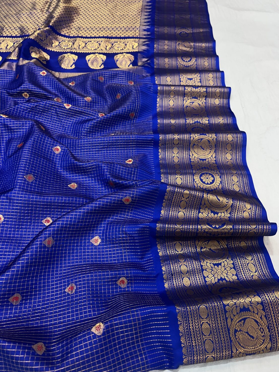Royal Blue Zari Tissue Saree