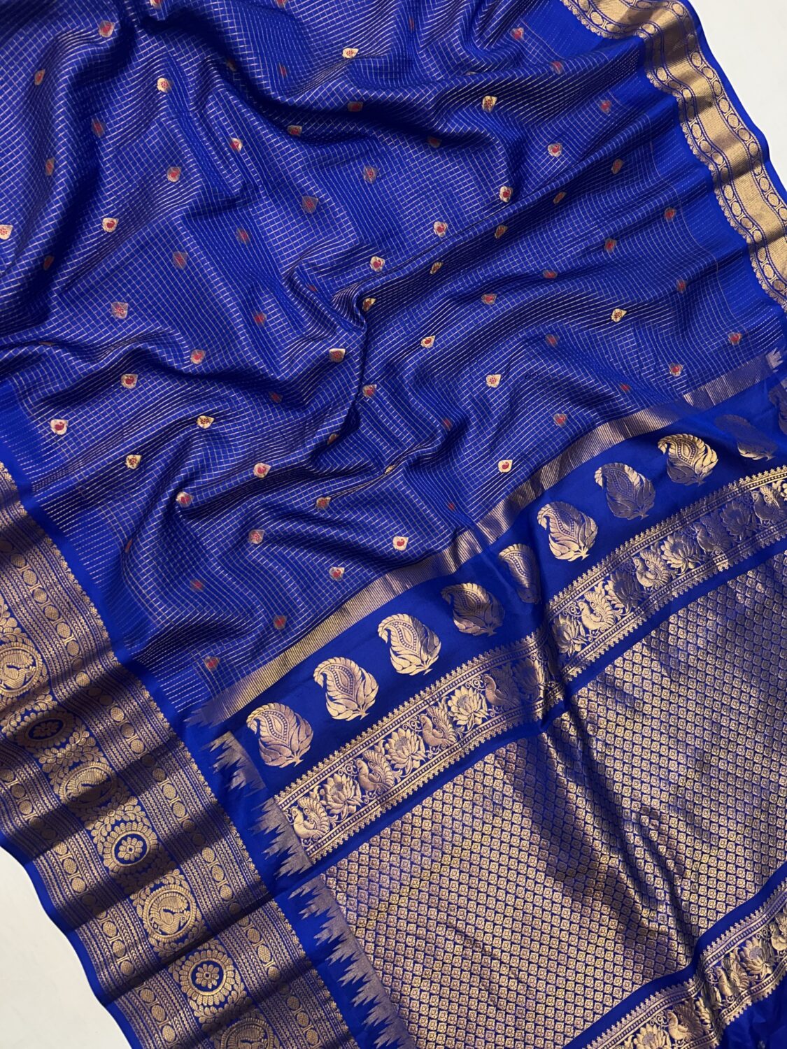 Royal Blue Zari Tissue Saree
