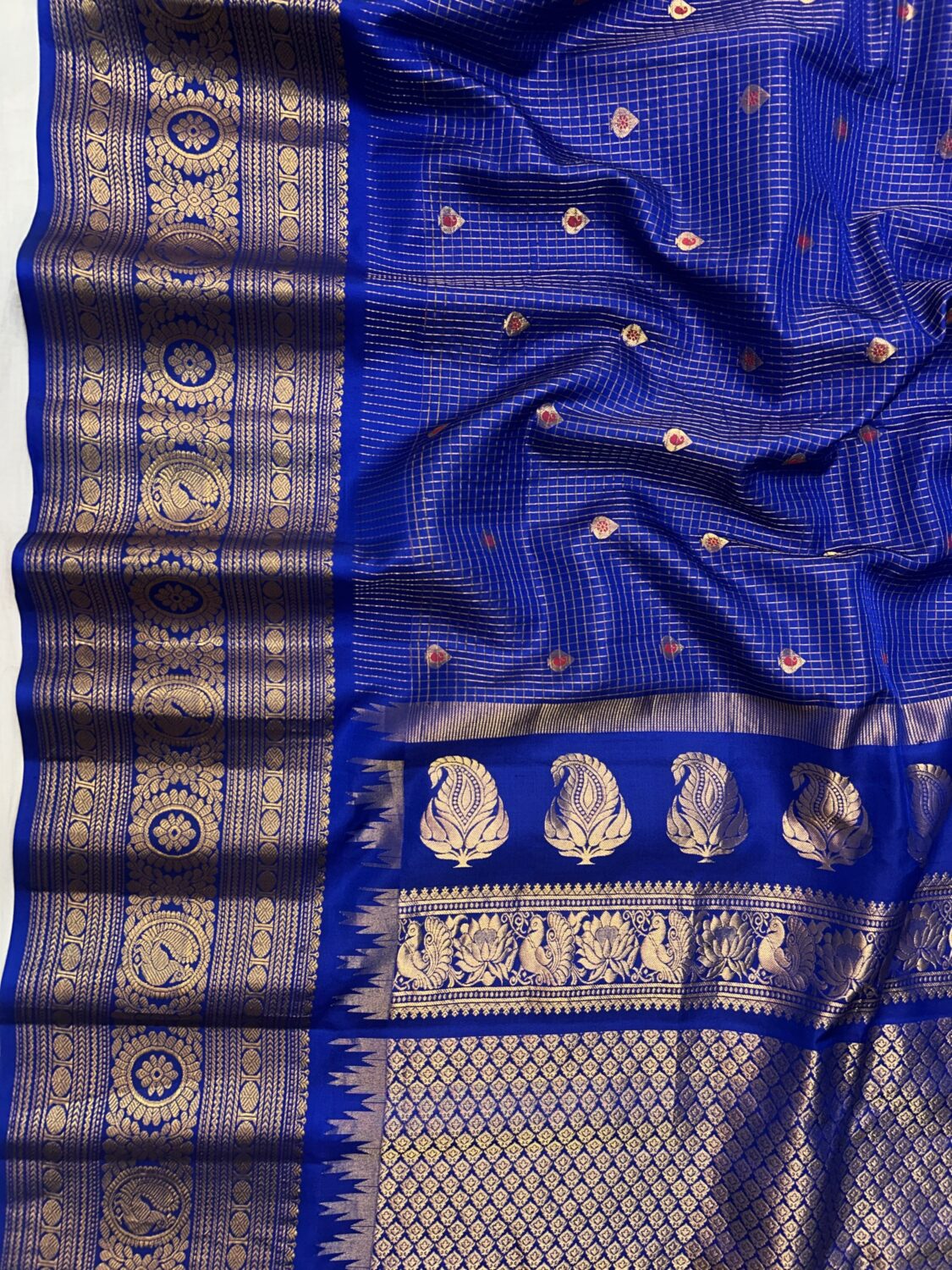 Royal Blue Zari Tissue Saree