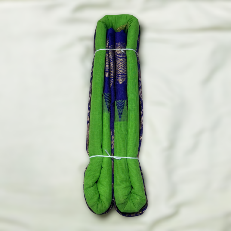 Parrot Green Pure Cotton Gadwal Saree