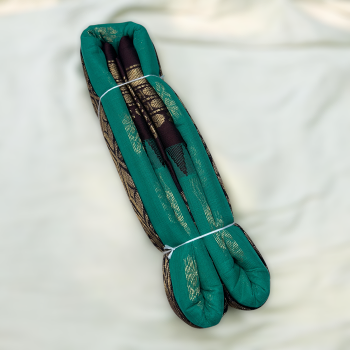 Sea Green Pure Cotton Gadwal Saree