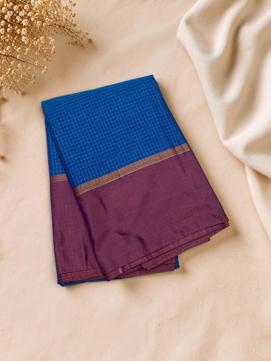 Royal Blue Maroon Pallu Fancy Saree