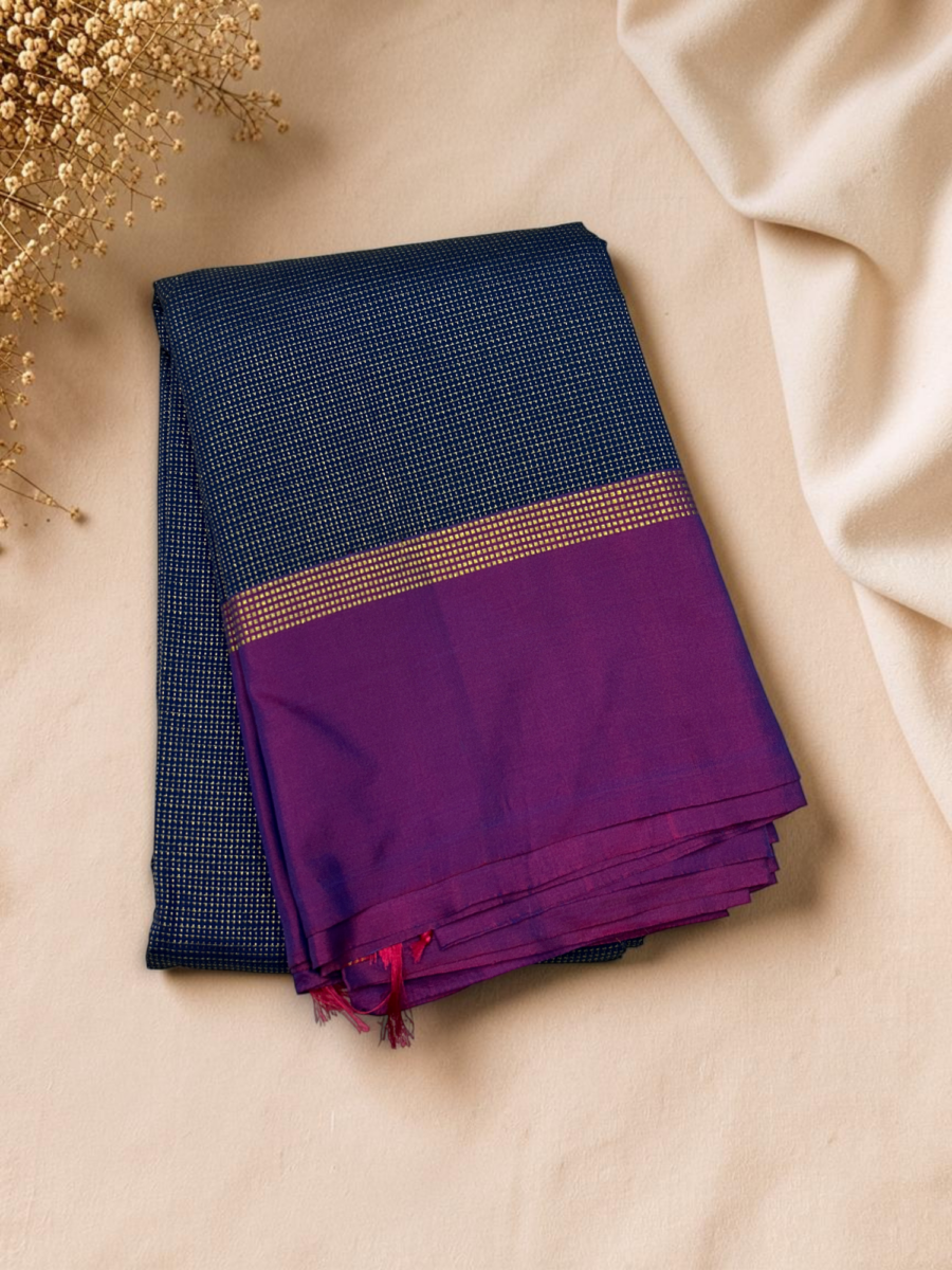 Navy Purple Pallu Fancy Saree