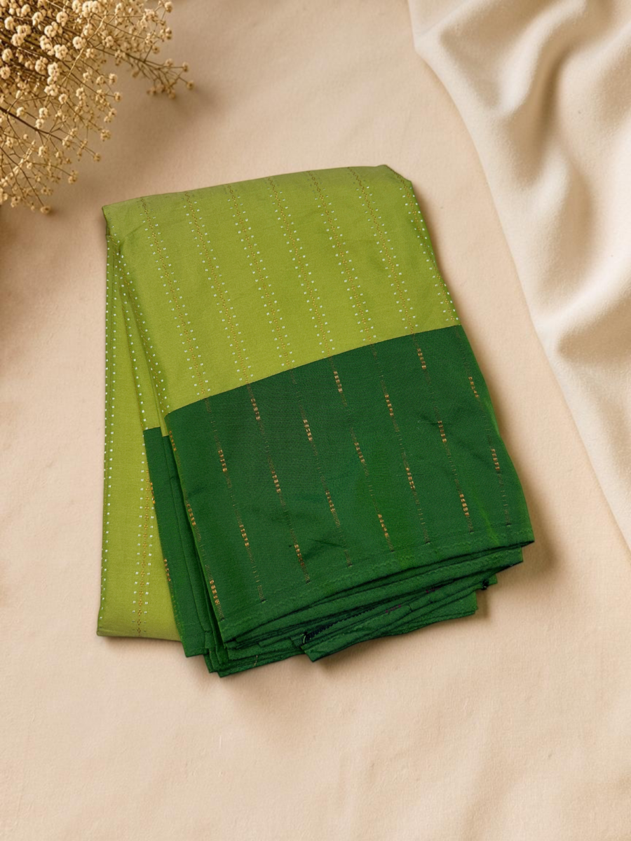 Lime Green Dark Green Pallu Fancy Saree