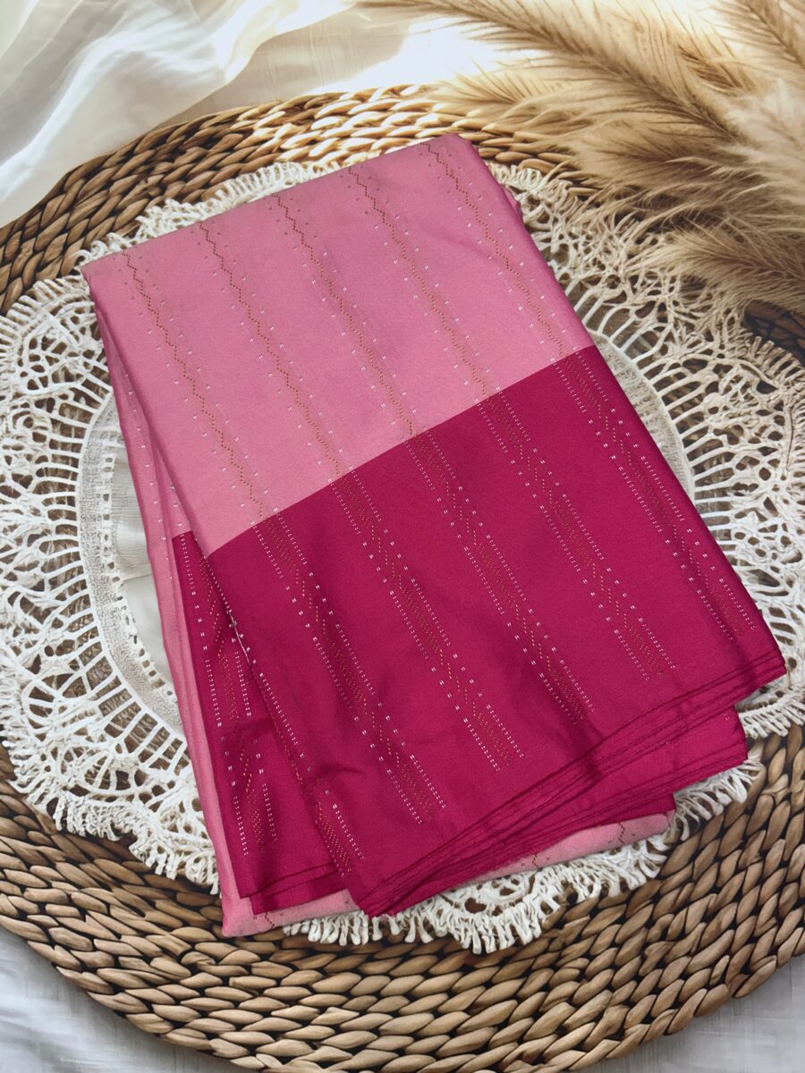 Blush Pink Saree with Rani Pink Contrast Pallu