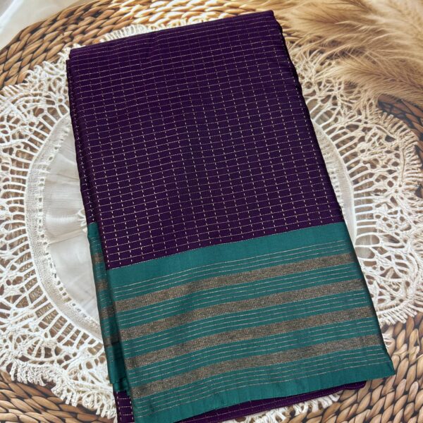 Plum Purple Saree with Teal Contrast Pallu