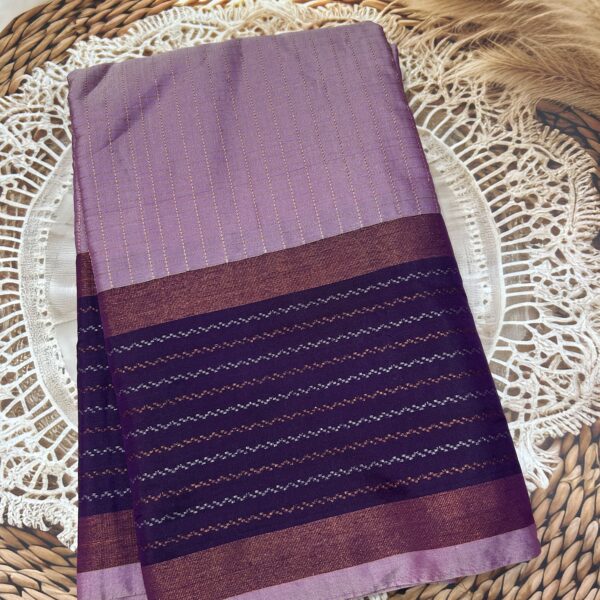 Lilac Saree with Deep Purple Contrast Pallu