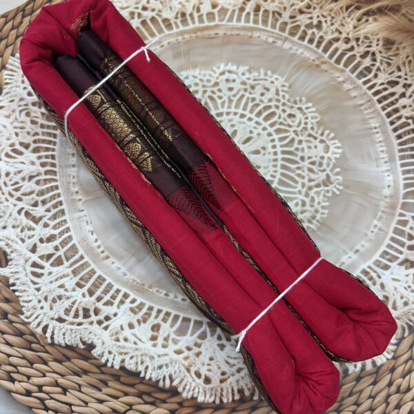 Red Coffee Brown Pure Cotton Gadwal Saree