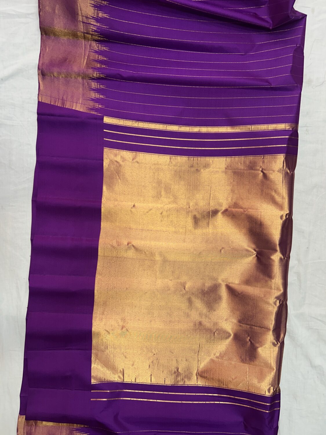 Purple Gold Temple Border Gadwal Silk Saree – Pure Silk with Self Blouse